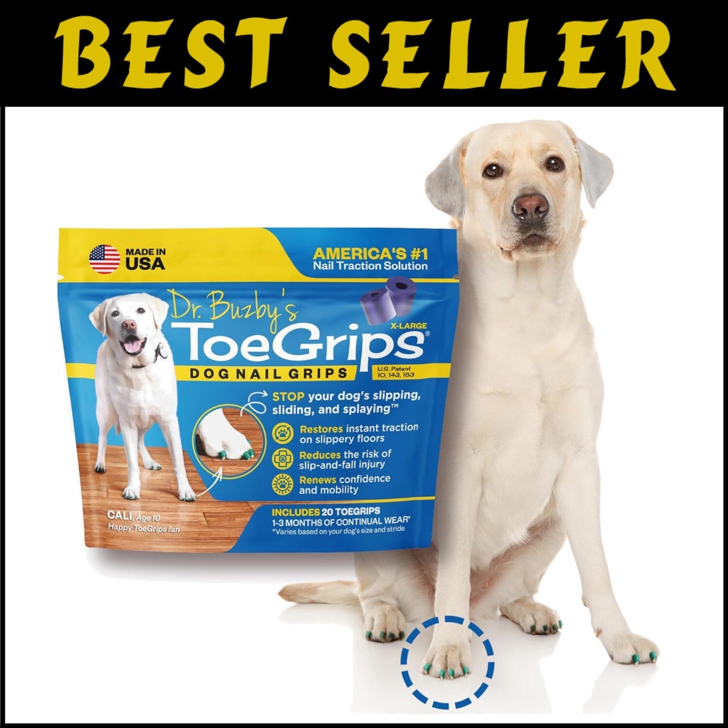 Veterinarian Recommended Dog Traction Grips - Perfect for Senior & Large Dogs