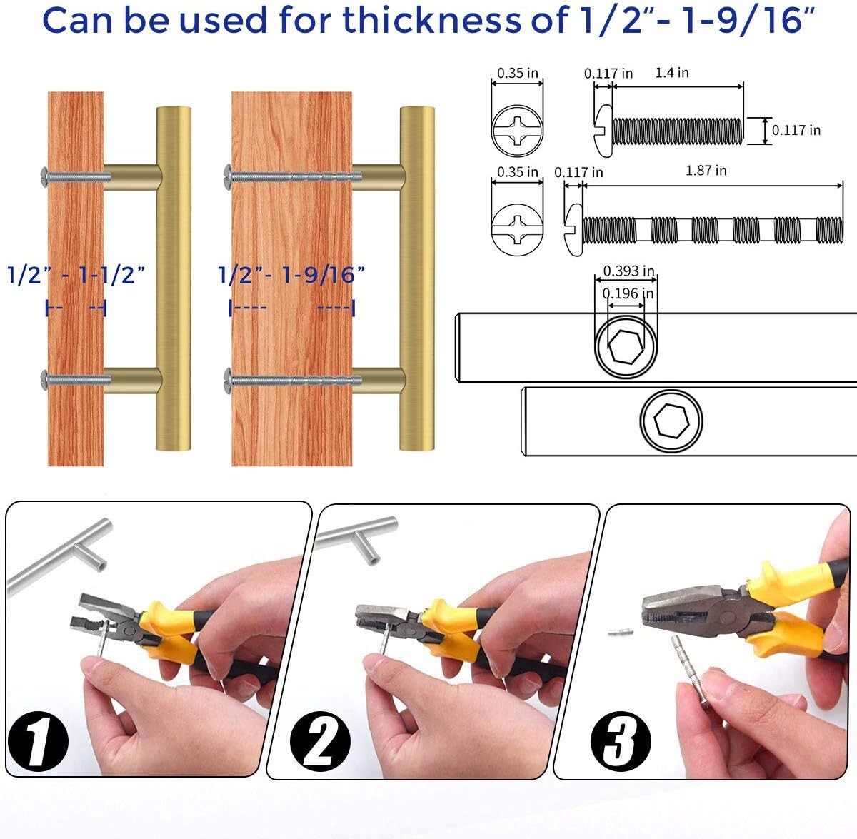 Elegant 5-Inch Stainless Steel Cabinet Pulls - 32 Brushed Brass Handles Included