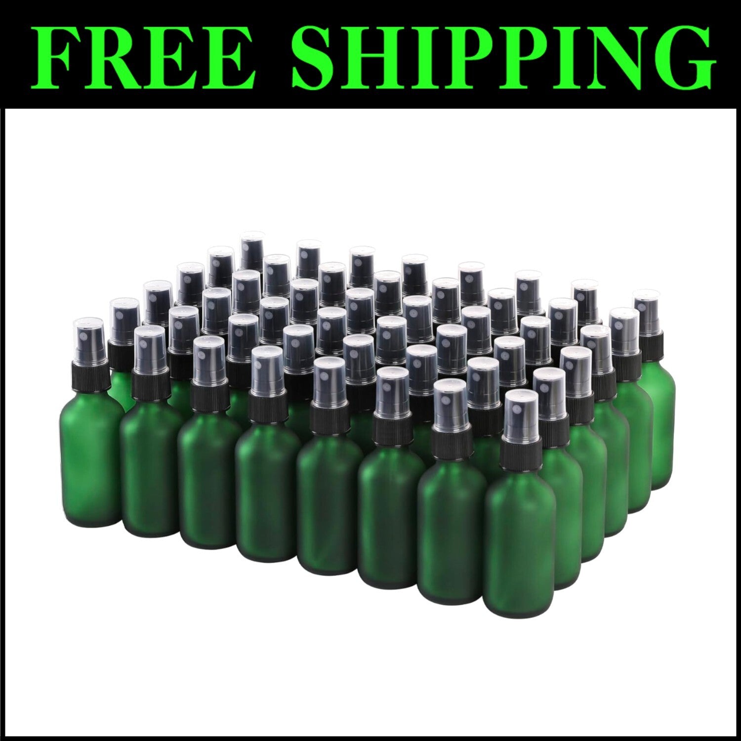 48-Pack Refillable 2 oz Glass Spray Bottles – Corrosion Resistant & Stylish