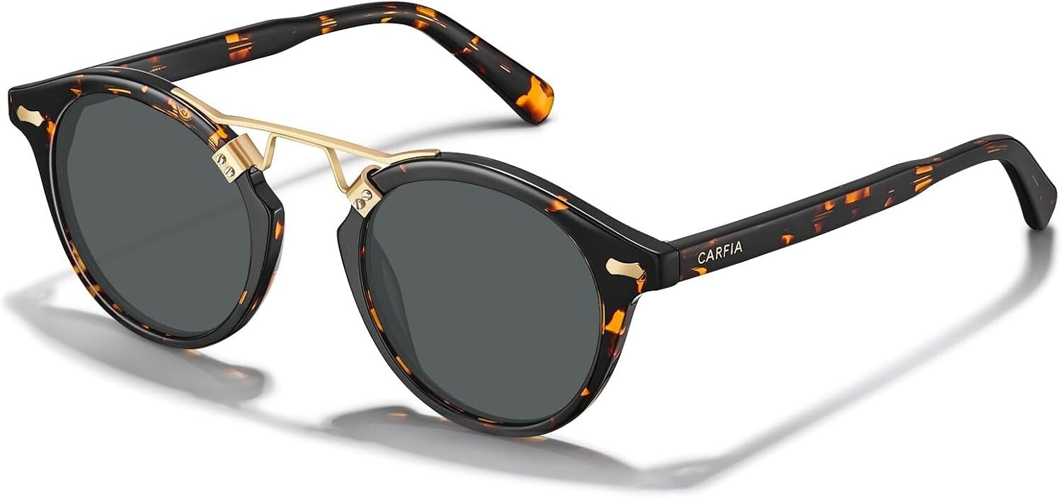 Small Face Acetate Polarized Sunglasses - Double Bridge, UV Protection for Women