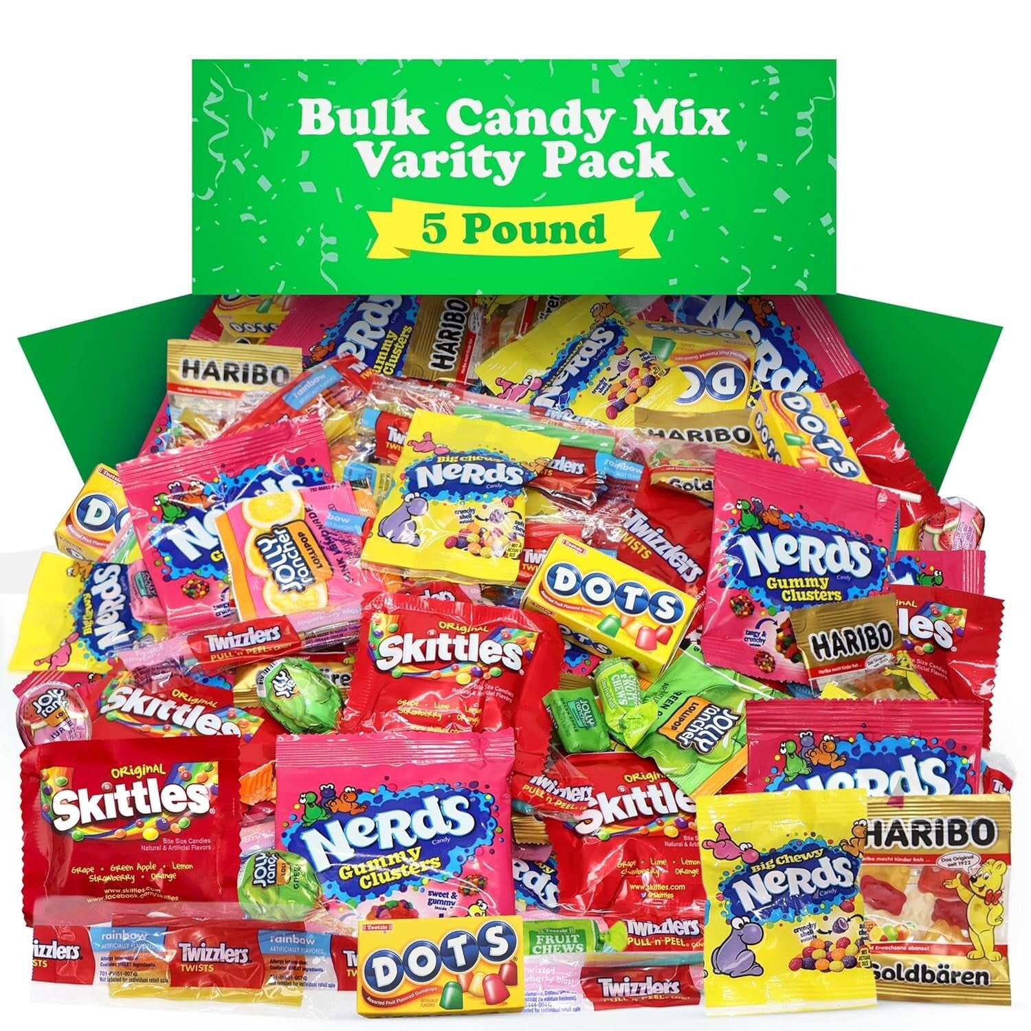 Assorted Candies in 5-Pound Pack - Individually Wrapped for Gatherings & Events