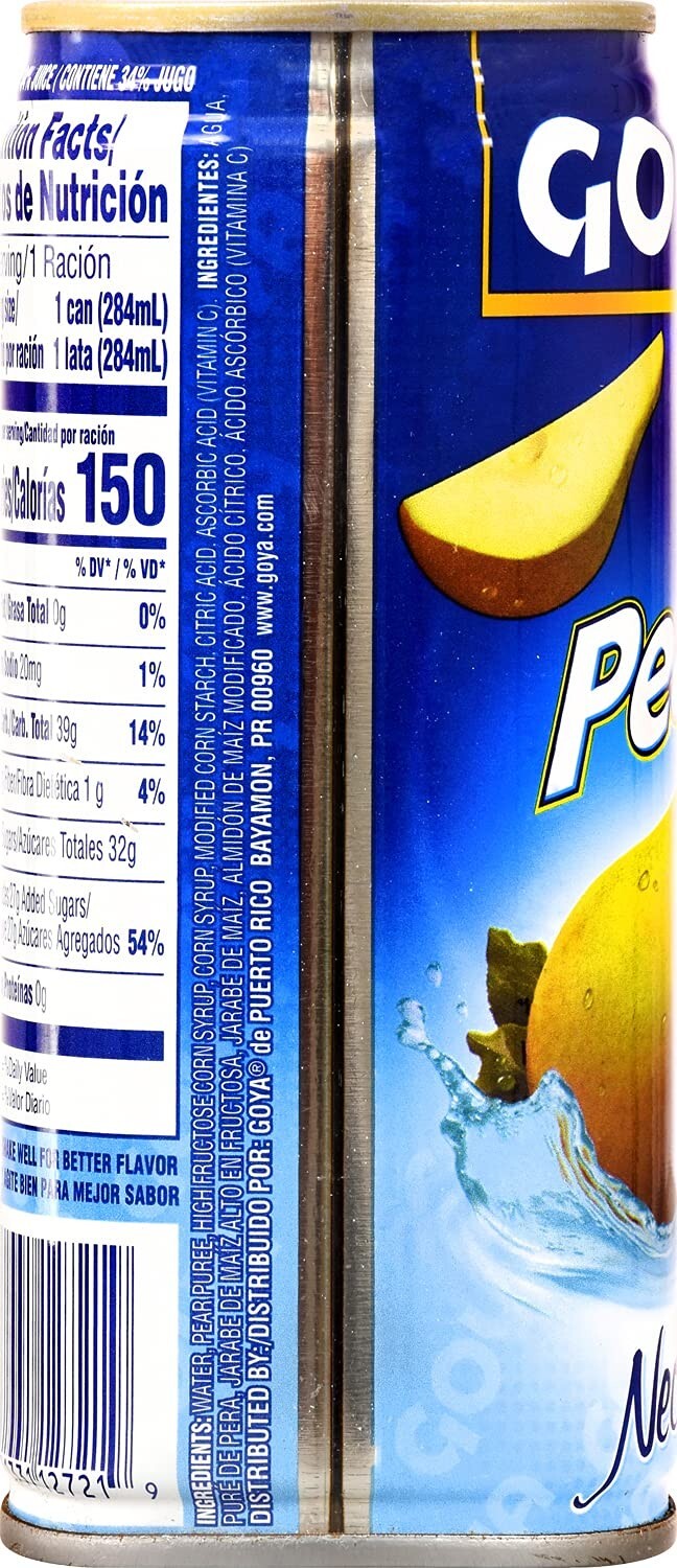 Pack of 24 Natural Pear Nectar - Refreshing Tropical Drink, 9.6 Fl Oz Each