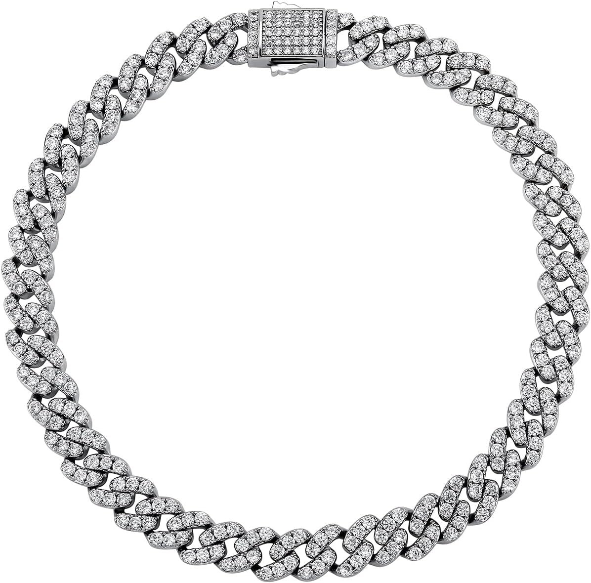 Chunky Cuban Link Anklet - 14K Gold 6x Plated with Sparkling Cubic Zirconia