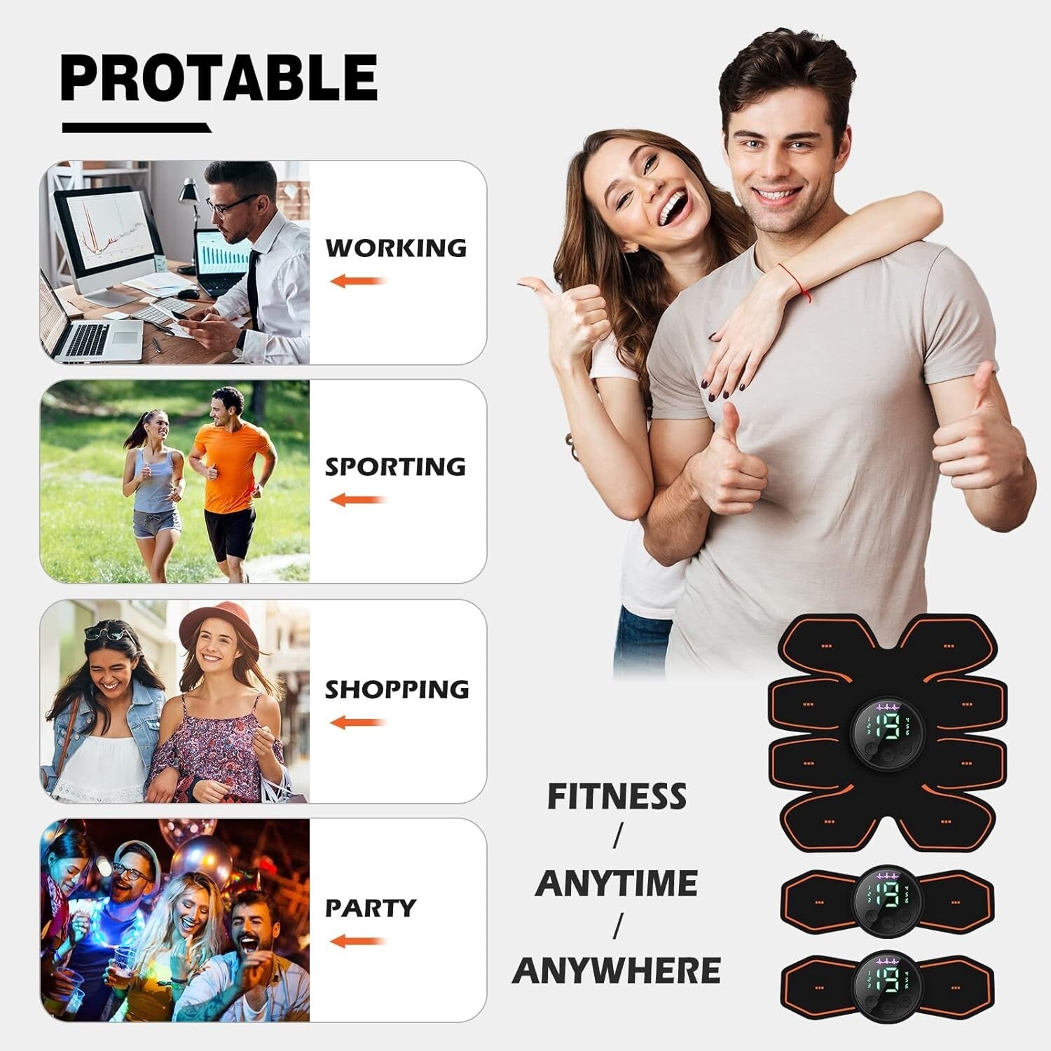 Ergonomic Abdominal Stimulator - Rechargeable & Lightweight Home Fitness Tool