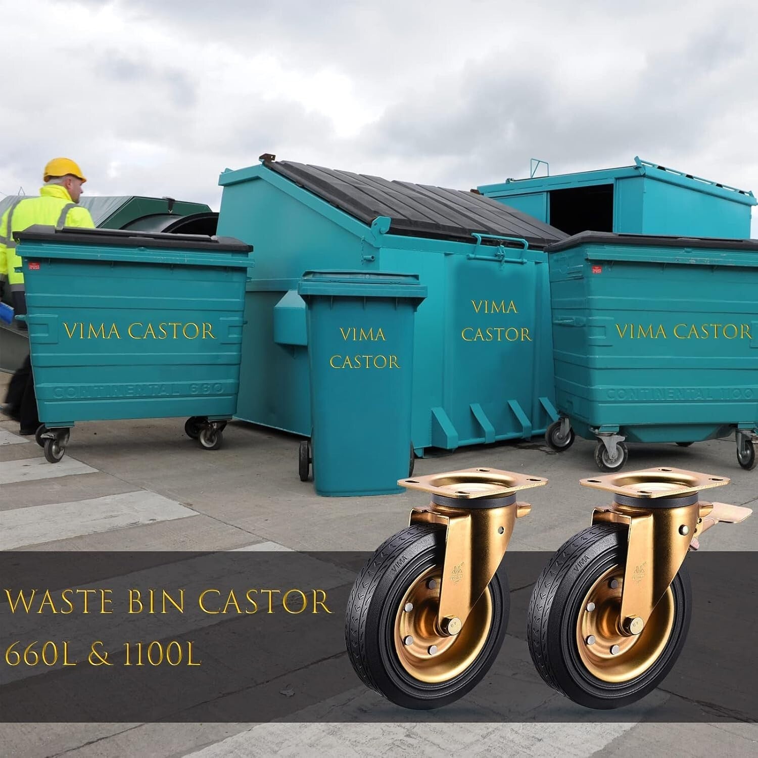 Versatile 8" Heavy Duty Casters for Indoor/Outdoor Use - 3000lbs Full Load Kit