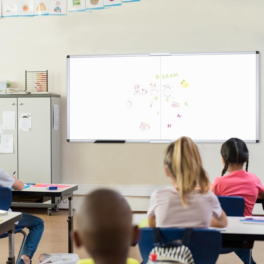 Elegant Magnetic Dry Erase Board 96" x 48" - Ideal for Presentation & Learning