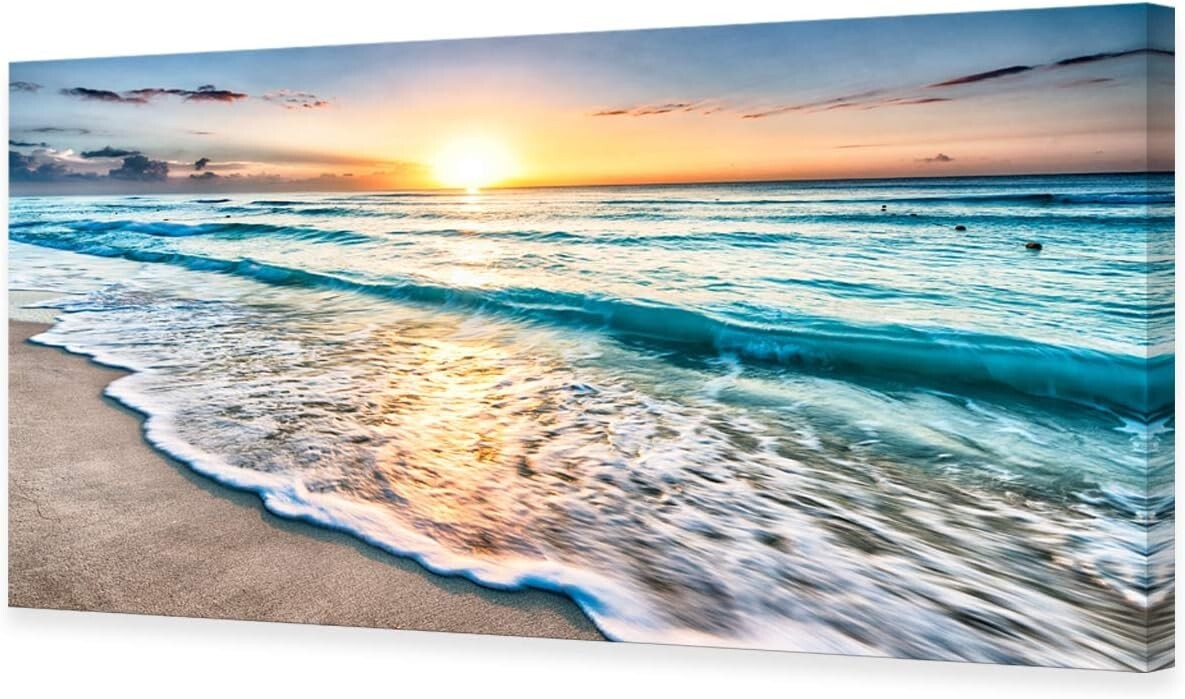 Elegant 30x60 Beach and Ocean Canvas Prints - Perfect for Home & Office