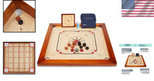 Load image into Gallery viewer, Premium 33 x 33” Carrom Board Set - Handmade in India, Complete with Accessories