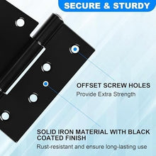 Load image into Gallery viewer, Smooth Operating 3.5 Inch Gate Hinges with Offset Holes - 8 Pack Black Finish