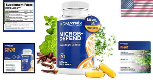 Essential Oil Blend Digestive Softgels - Thyme, Oregano & Clove for Gut Balance