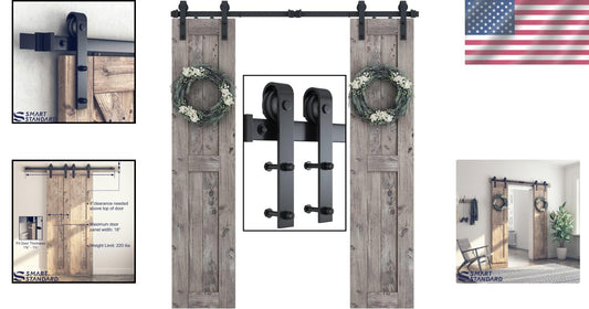 Durable 6FT Sliding Door Track with J Shape Hangers - Easy Installation