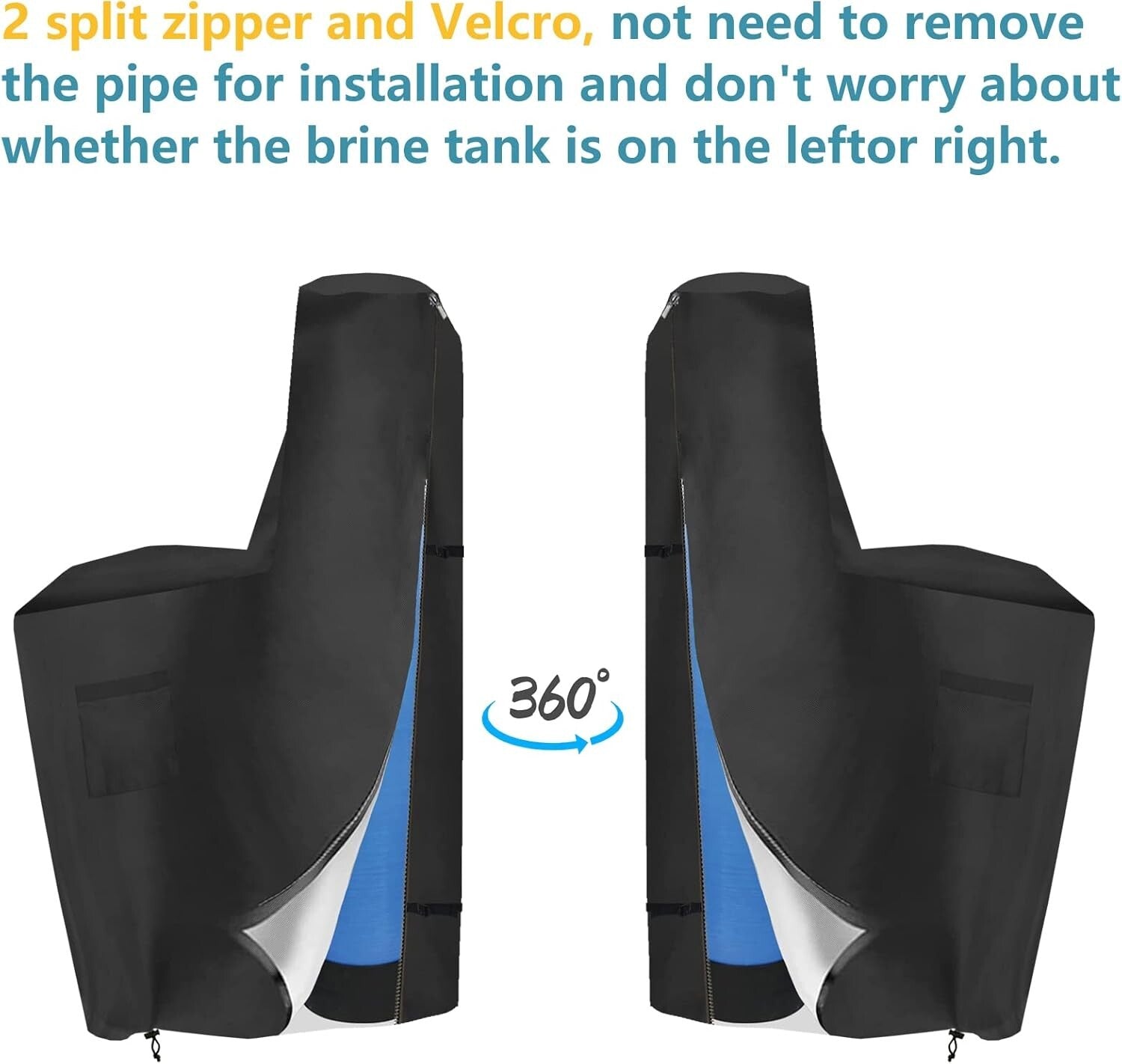 All-Weather Protection Water Softener Brine Tank Cover - Heavy Duty 600D Fabric