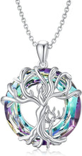 Load image into Gallery viewer, Mother-Daughter Tree of Life Pendant Necklace – Sterling Silver &amp; Crystal Gift