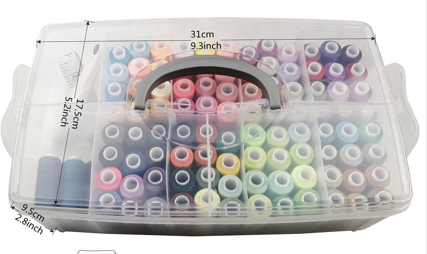 100 Vibrant Colors Sewing Thread Set with 250 Yards Spools & Free Accessories