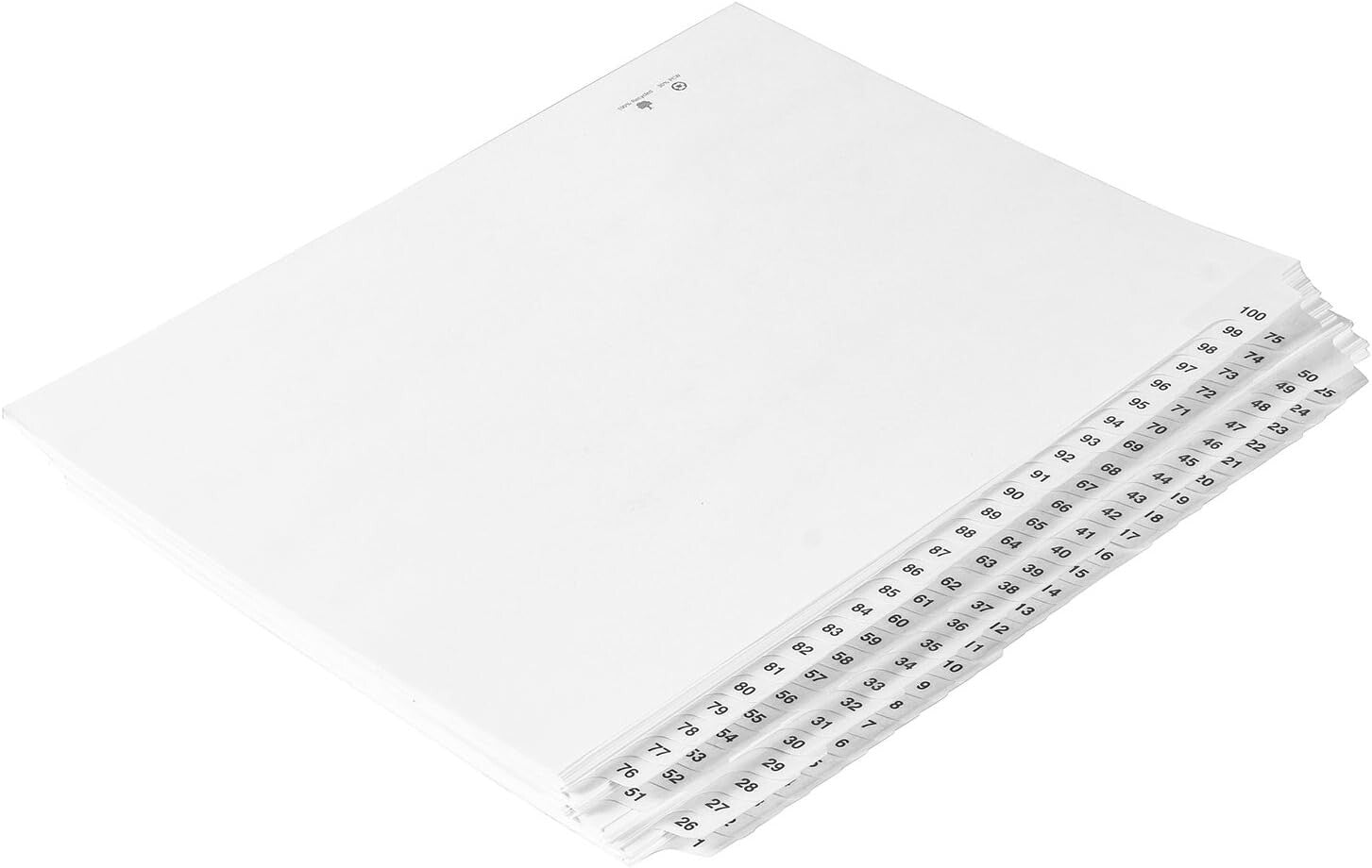 Durable Letter Size Numbered Dividers 1-100 with Bold AVE Tabs - 3-Hole Punched