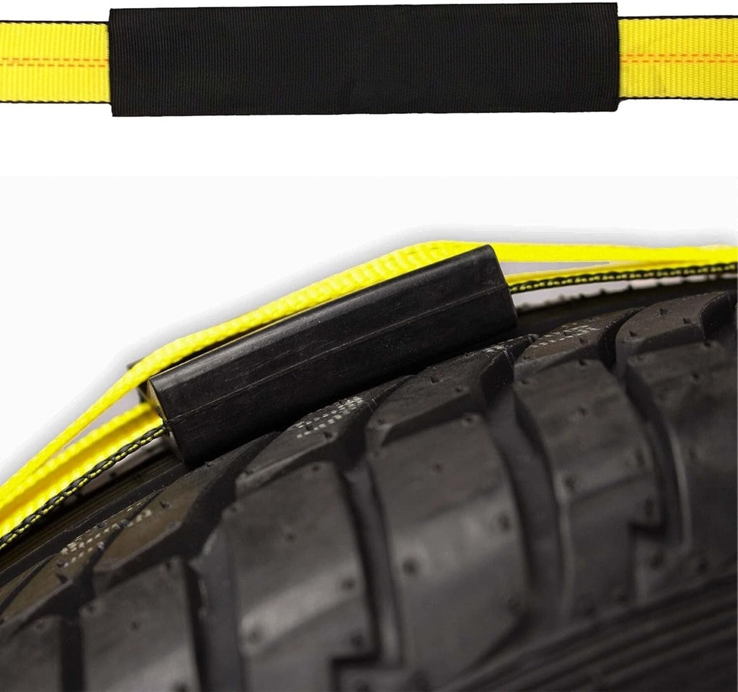 11' x 2" E-Track Car Straps - Secure 4-Pack with Rubber Blocks & Ratchets