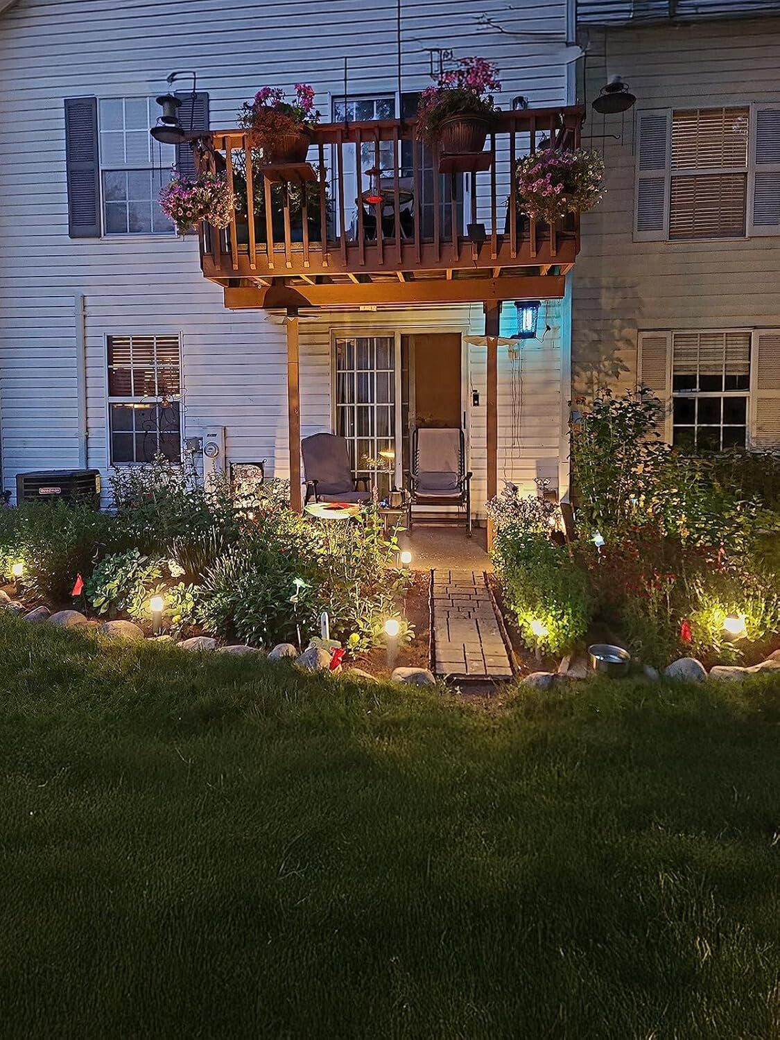 Warm White 3000K LED Bollard Lights - Waterproof Landscape Lighting 12-Count