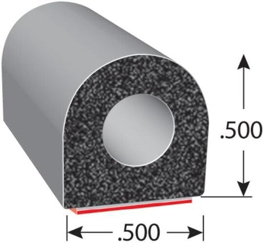 Versatile 25' D-Shaped Weather Seal - EPDM Foam with 3M Adhesive for Home & RVs