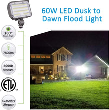 Load image into Gallery viewer, Ultra Bright 60W LED Flood Light with Base - Outdoor Security and Illumination
