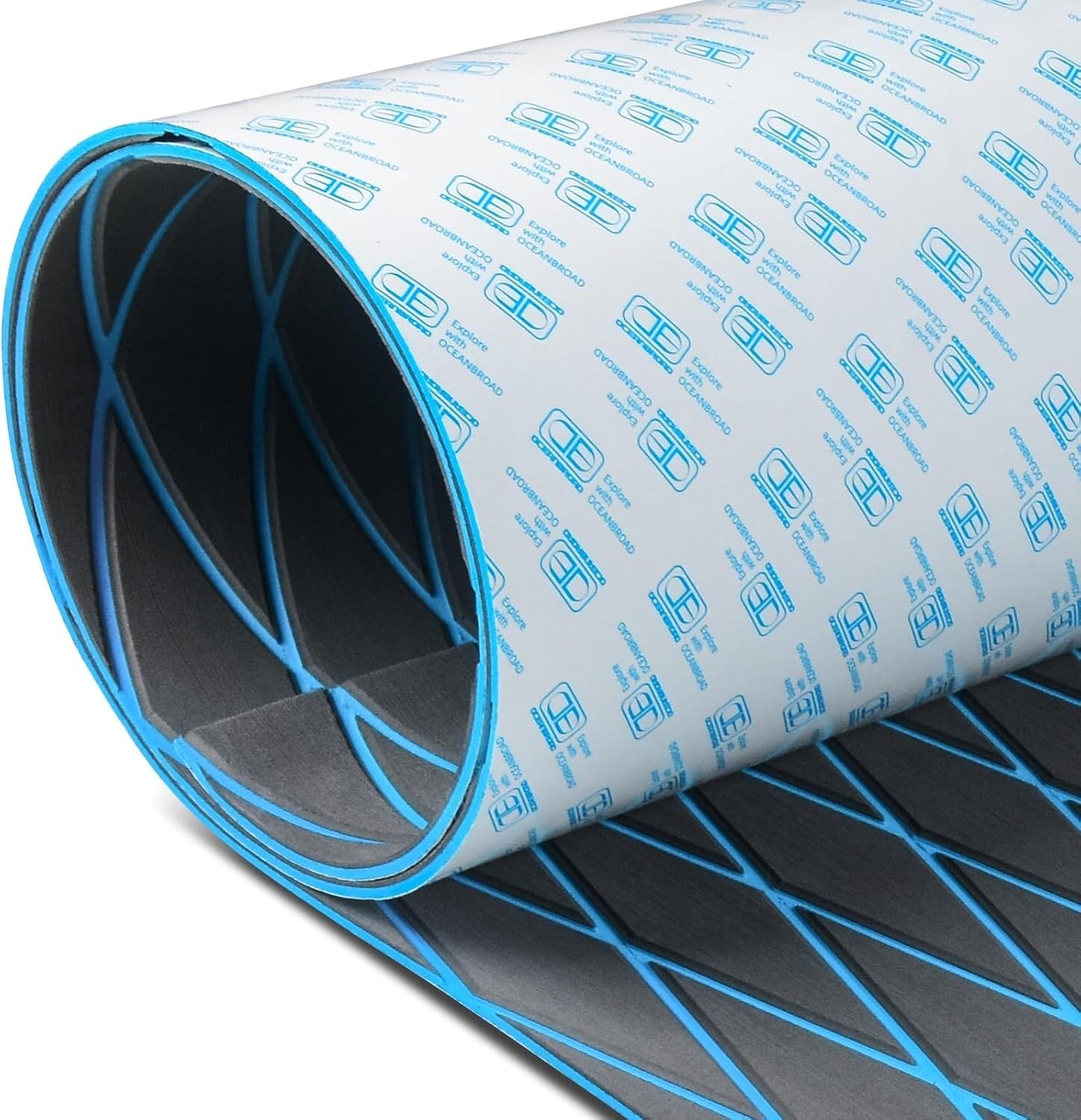 Diamond Pattern Self-Adhesive EVA Foam Boat Flooring Mat - 96''x45'' Non-Slip