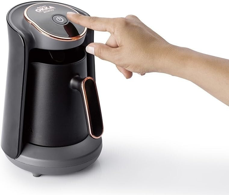 Minio Automatic Coffee Maker - 4 Cup Turkish Coffee Machine, Black/Gold Finish