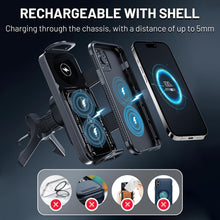 Load image into Gallery viewer, 15W Wireless Car Charger and Auto Rotating Phone Holder - Magnetic Mount Black