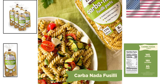 Wholesome Carba-Nada Fusilli - 12oz Bags, High Protein for Healthy Lifestyles