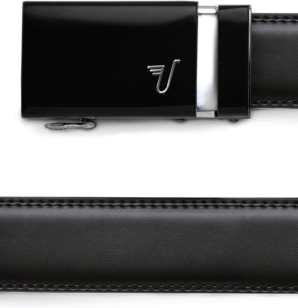 Adjustable Men's Leather Ratchet Belt - Stylish 35mm Buckle for All Occasions