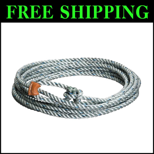 Durable Silver Dot Ranch Rope with Leather Burner - Perfect for Roping Tasks