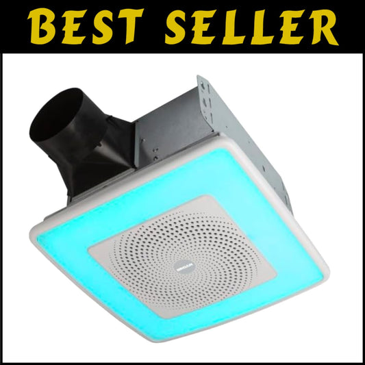 Ultra-Quiet Bathroom Exhaust Fan with Color LED Light & Bluetooth Speaker