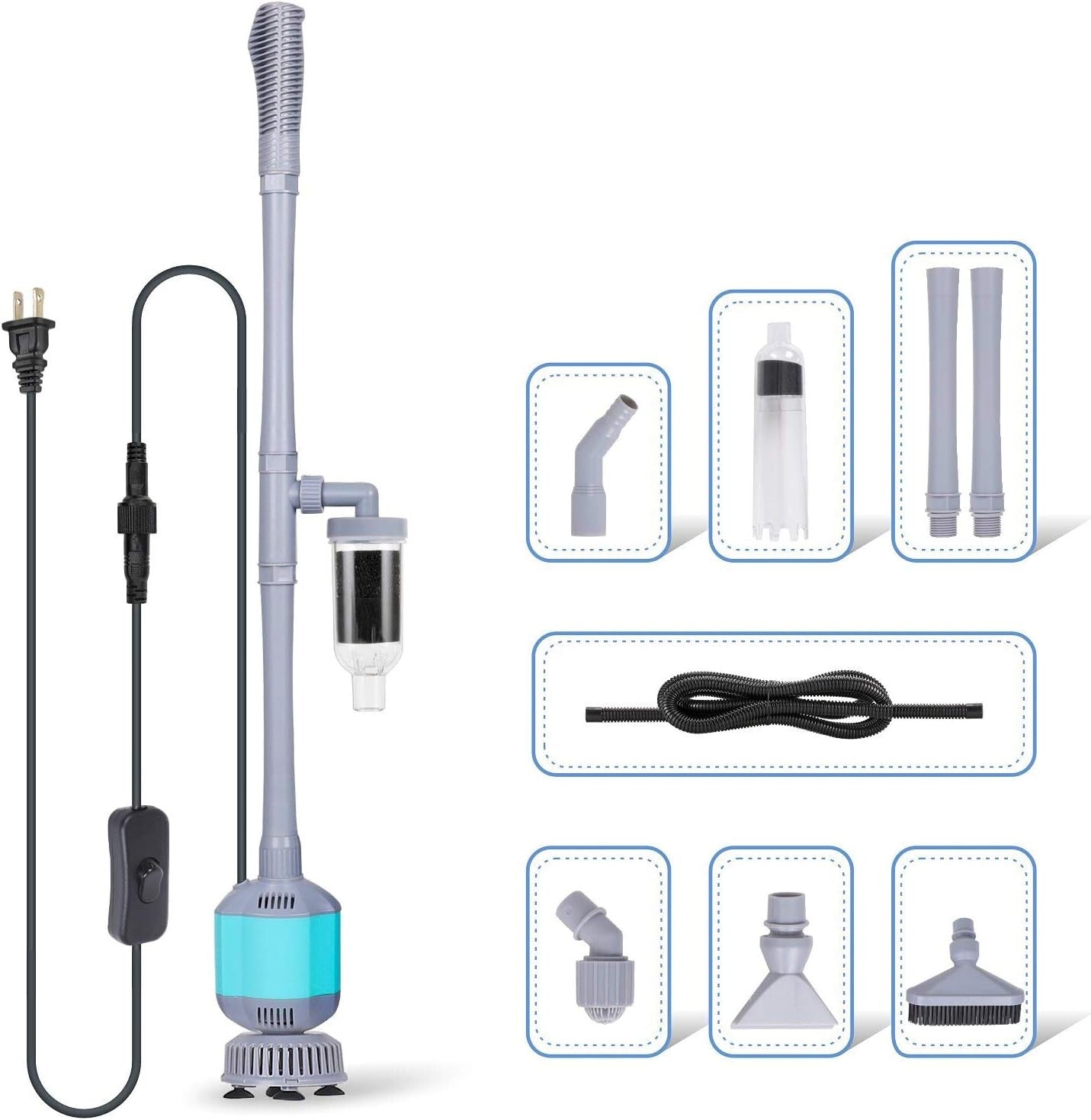 Automatic Fish Tank Cleaner with Adjustable Length - 5 in 1 Vacuum System