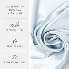Load image into Gallery viewer, Standard 30mm 100% Mulberry Silk Pillowcase - Wrinkle Resistant &amp; Stylish Blue