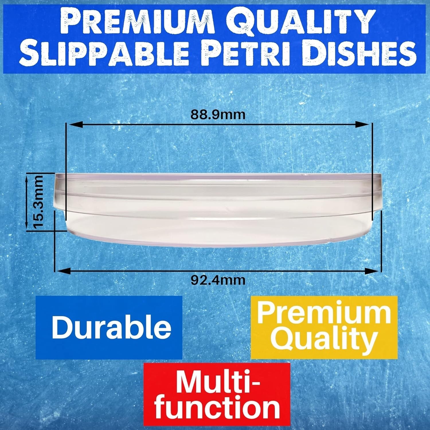 Complete 500 Petri Dish Set with 5 Pipettes - Vented Air Circulation for Science