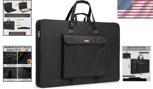 Durable 24x36 Art Portfolio Case - Waterproof with Organized Storage & Strap