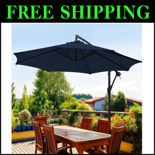 Elegant 10ft Outdoor Umbrella with Adjustable Tilt & Waterproof Recycled Canopy