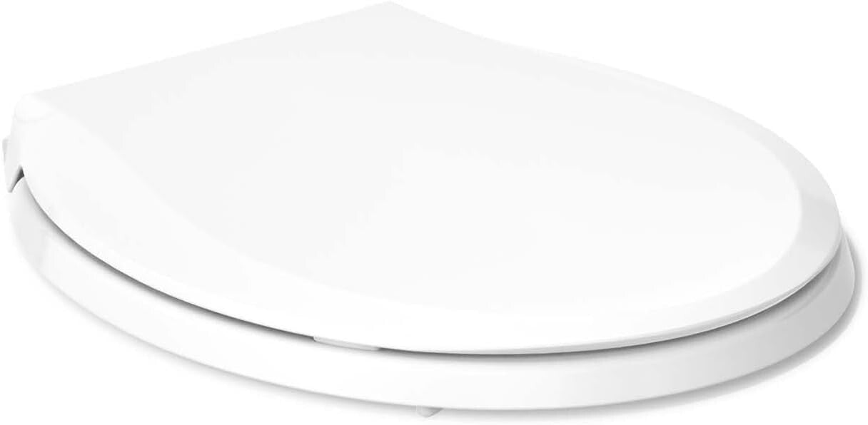 Durable Polypropylene Toilet Seat with Quick-Release Hinges - White Round Design