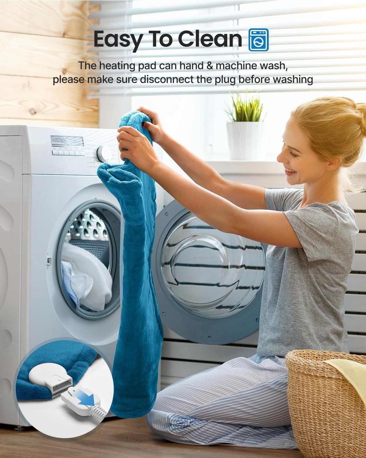 Weighted Electric Heating Pad with 6 Heat Settings - Ideal for Comfort & Relief