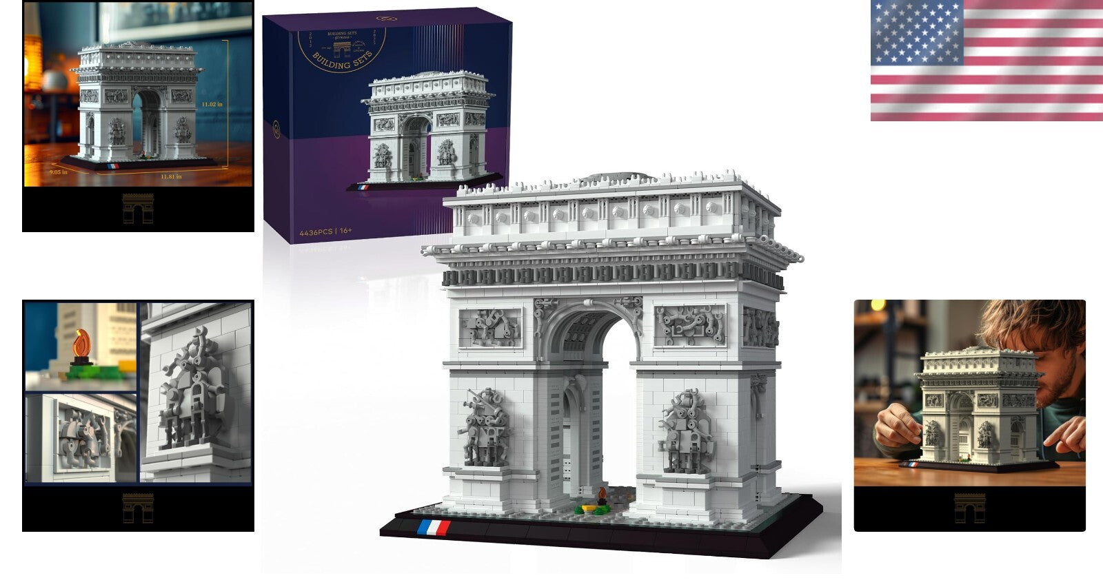 Arc de Triomphe Architectural Model Kit 4436PCS - Travel and Art Enthusiast Gift