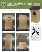 Load image into Gallery viewer, Elevate Your Yard with a 22.5" Cedar Barred Owl House - Perfect for Pest Control
