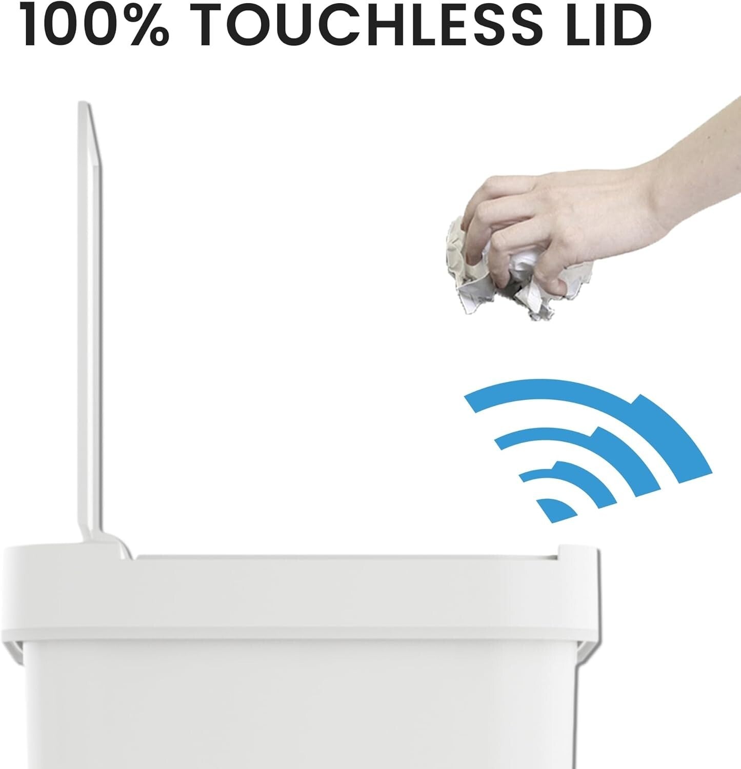 Durable 13.2 Gallon Motion-Sensor Trash Can - Space-Saving Design for Home