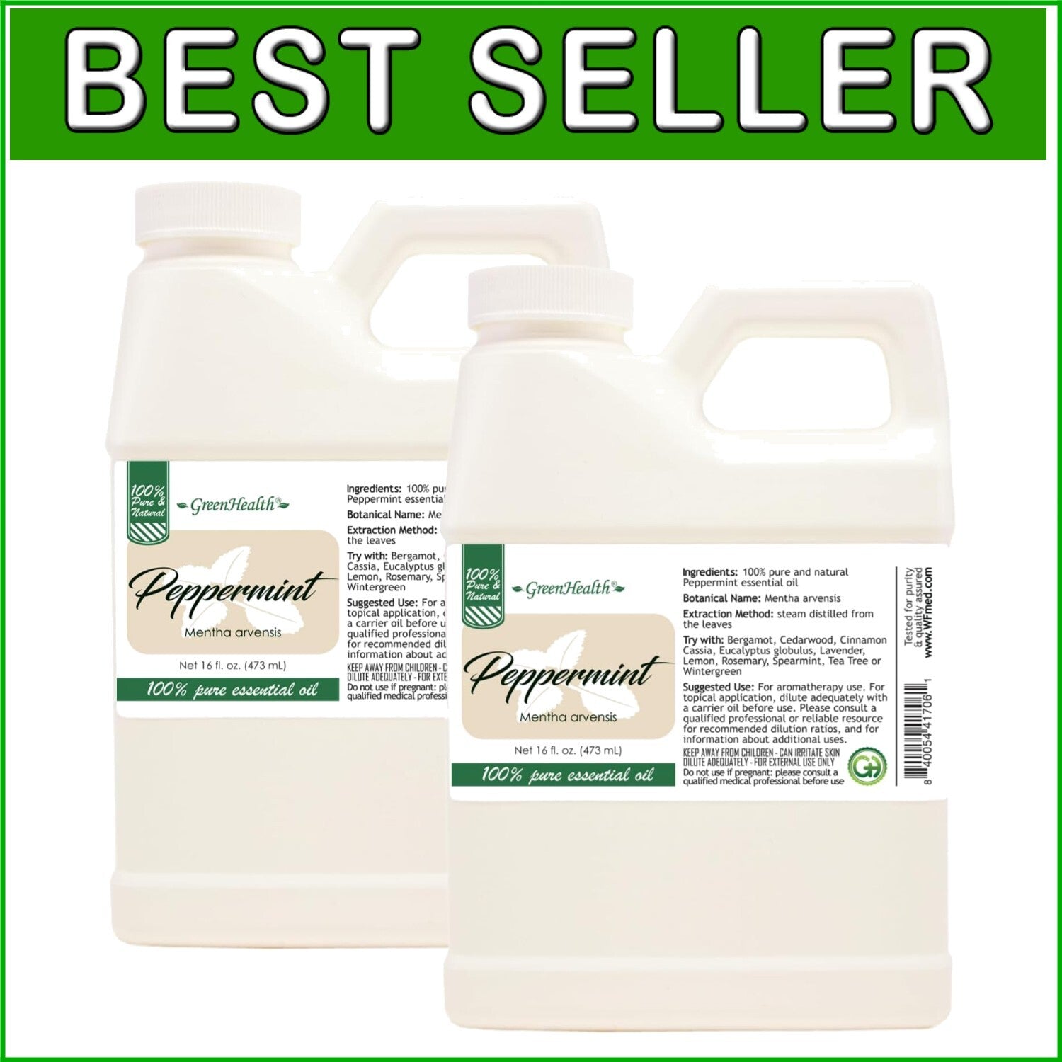 100% Pure Japanese Peppermint Essential Oil - Therapeutic Grade - 32 fl oz Total