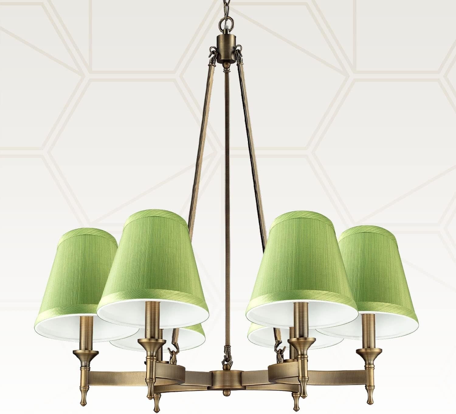 Elegant Light Green Clip-On Chandelier Shades - Traditional Empire Lamp Shade