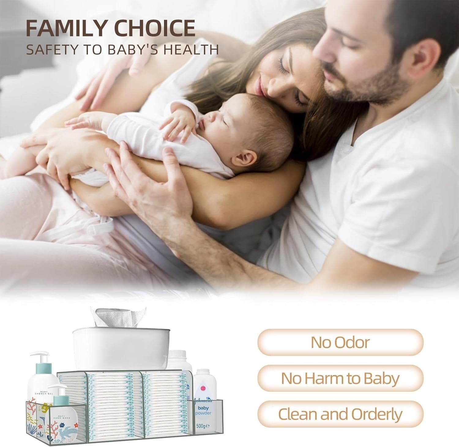 Spacious Diaper Storage Caddy - Ideal for Baby Essentials, Stylish & Practical