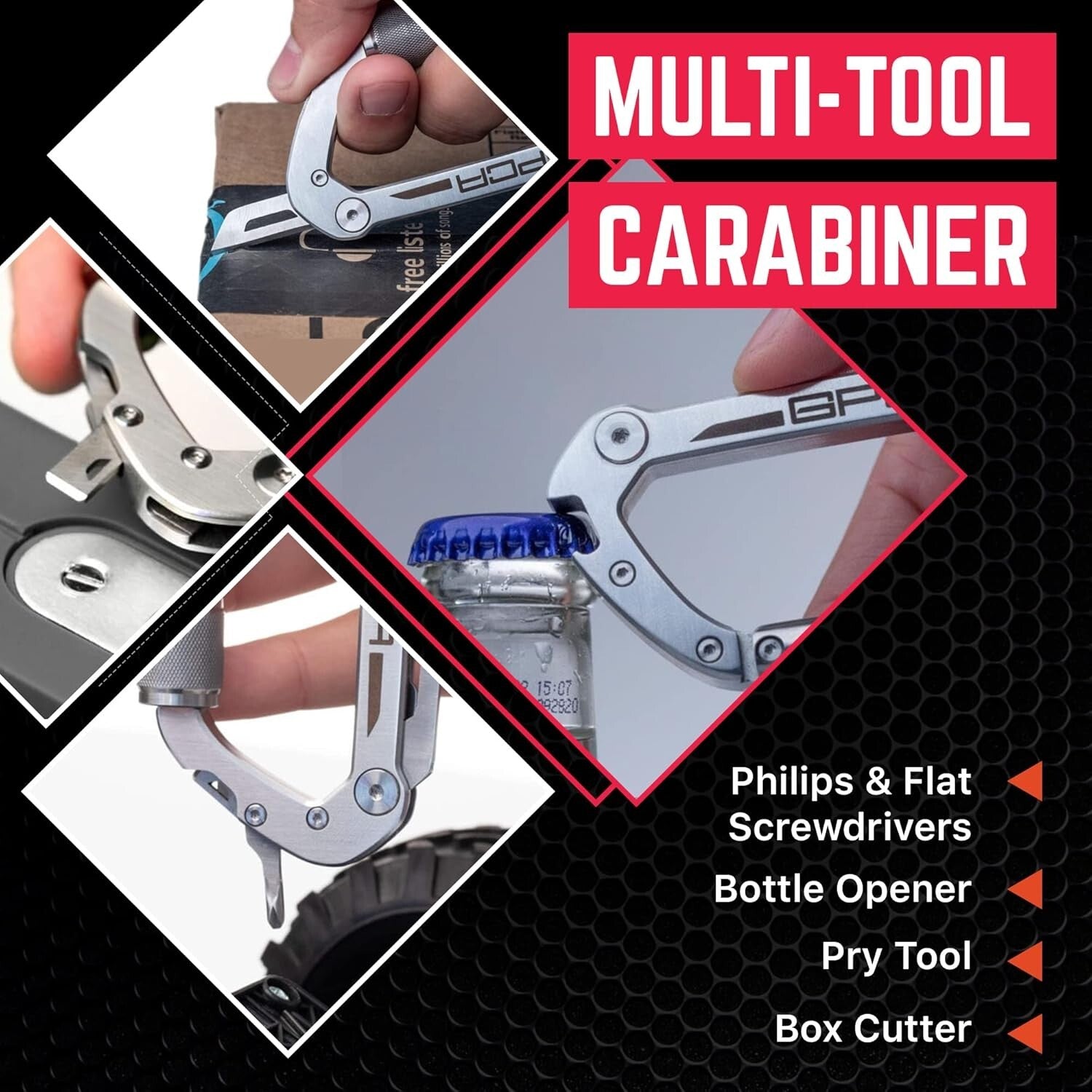 Durable One-Handed Operation Titanium Carabiner Keychain with Auto-Lock Feature