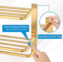 Load image into Gallery viewer, Space-Saving 3-Tier Towel Rack in Brushed Gold - Easy Screw Installation