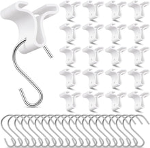 Load image into Gallery viewer, 70 Pack Ceiling Hooks &amp; Clips for Classrooms - Durable White Decor Solution