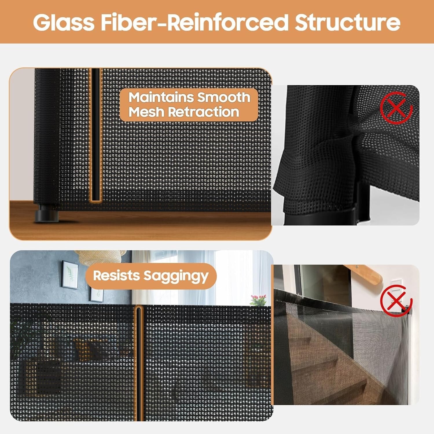 Scratch-Resistant 160" Retractable Baby Gate - Extra Tall for Secure Home Safety