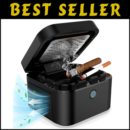 Elegant Smokeless Ashtray & Air Purifier with USB Recharge - Quiet & Effective