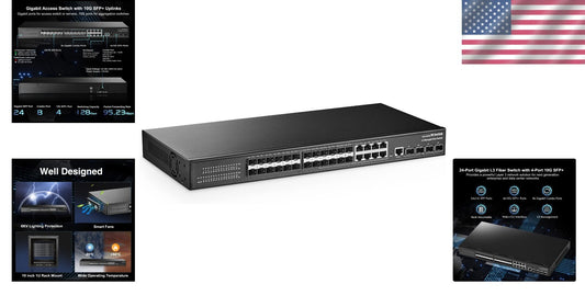 28-Port Gigabit Managed Fiber Switch with 10G SFP+ for High-Performance Networks