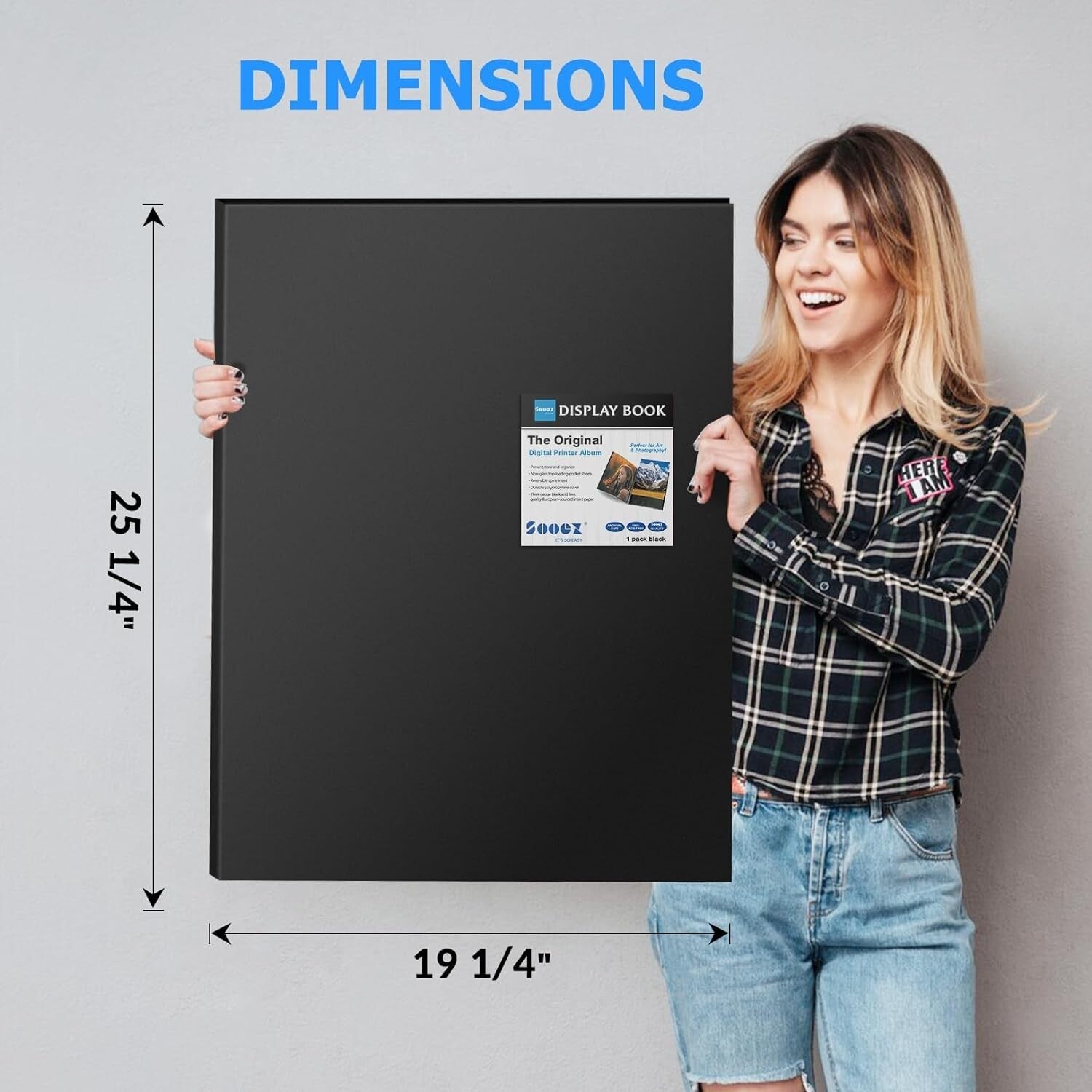 Archival Quality 18x24 Portfolio Book - 30 Clear Sleeves Display for Art & Music